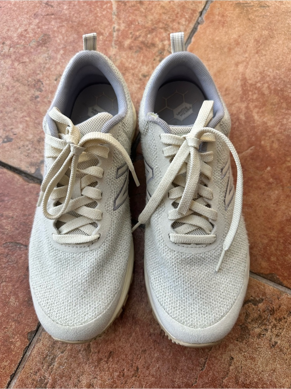 New Balance women's  Knit Lace-Up Sneakers - Cream